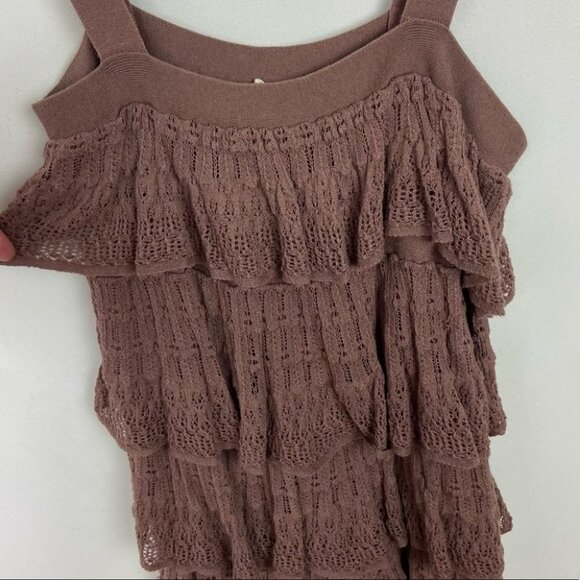 Anthropologie Moth Brown Tiered‎ Layer Ruffle Tunic Top Size XS Bohemian Boho - Picture 6 of 10